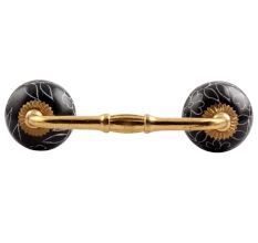 Black Leaf Floral Ceramic Bridge Handle