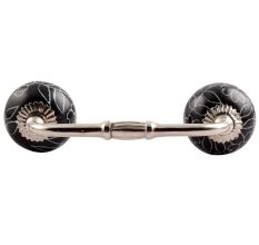 Black Leaf Floral Ceramic Bridge Handle