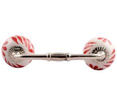 Red Leaf Floral Ceramic Bridge Handle