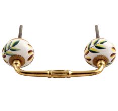 Olive County  Leaf Ceramic Bridge Handle