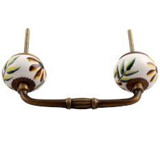 Olive County  Leaf Ceramic Bridge Handle