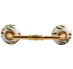 Olive County  Leaf Ceramic Bridge Handle