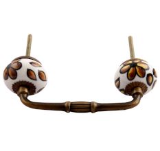 Brown Hibiscus Flower Ceramic Bridge Handle