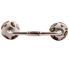 Brown Hibiscus Flower Ceramic Bridge Handle