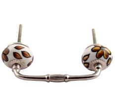 Brown Hibiscus Flower Ceramic Bridge Handle