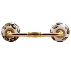 Brown Hibiscus Flower Ceramic Bridge Handle