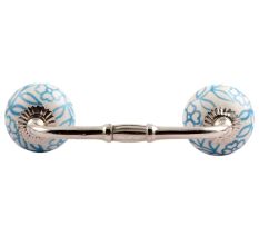 Turquoise Leaf Floral Ceramic Bridge Handle