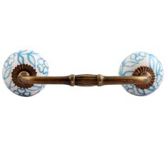 Turquoise Leaf Floral Ceramic Bridge Handle