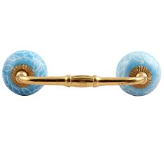 Turquoise Leaf Floral Ceramic Bridge Handle