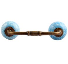 Turquoise Leaf Floral Ceramic Bridge Handle