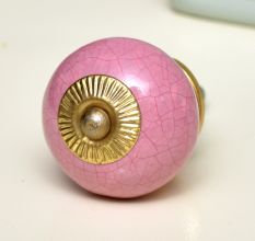 Pink-Black Crackle Ceramic Dresser Knob Online