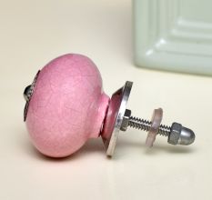 Pink-Black Crackle Ceramic Dresser Knob Online