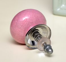 Pink-Black Crackle Ceramic Dresser Knob Online