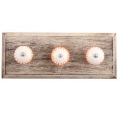 Amber Chakra Ceramic Wooden Hooks