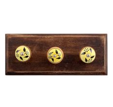 Black Leaf Ceramic Wooden Hooks