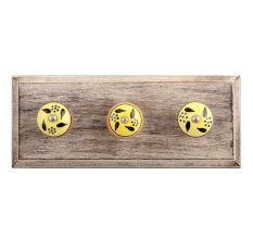 Black Leaf Ceramic Wooden Hooks