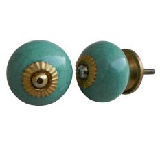 Sea Green Black Crackle Ceramic Drawer Knob Online