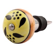Black Leaf Ceramic Wine Stopper