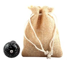 Black Leaf Floral Ceramic Wine Stopper