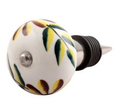 Olive county Leaf Ceramic Wine Stopper
