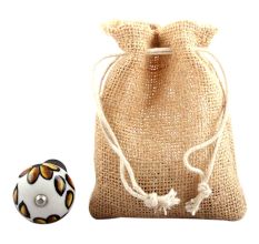 Brown Hibiscus Flower Ceramic Wine Stopper