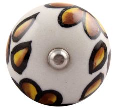Brown Hibiscus Flower Ceramic Wine Stopper