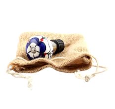 Navy Blue Canterbury Bells Ceramic Wine Stopper