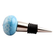 Turquoise Leaf Floral Ceramic Wine Stopper