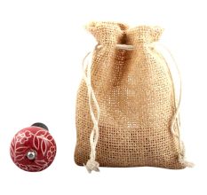 Dark Pink Leaf Floral Ceramic Wine Stopper
