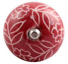 Dark Pink Leaf Floral Ceramic Wine Stopper