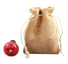 Red Leaf Floral Ceramic Wine Stopper