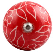 Red Leaf Floral Ceramic Wine Stopper