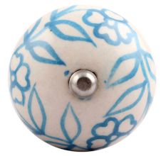 Turquoise Leaf Floral Ceramic Wine Stopper
