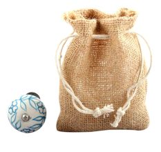 Turquoise Leaf Floral Ceramic Wine Stopper