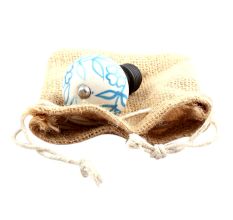 Turquoise Leaf Floral Ceramic Wine Stopper