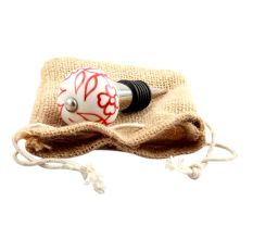 Red Leaf Floral Ceramic Wine Stopper