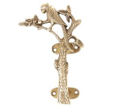 Golden Brass Parrot On Tree Door Handle