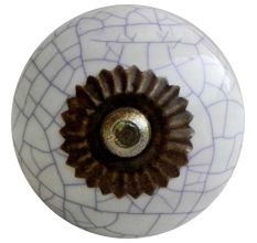 White Purple Crackle Ceramic Dresser Knob Online