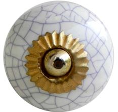 White Purple Crackle Ceramic Dresser Knob Online
