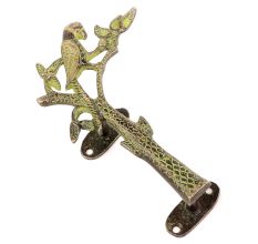 Bronze Green  Parrot On Tree Single Door Handle