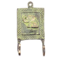 Green Brass Elephant Wall Hooks