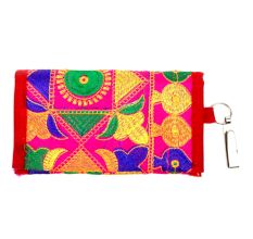 Pink embroidered Purse Patch Embroidered Purse