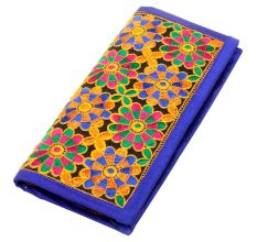 Blue Floral Hand embroidered Clutch Purse
