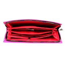 Pink Geometrical Patterened Embroidered Clutch purse