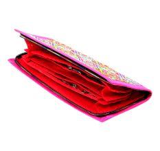 Pink Geometrical Patterened Embroidered Clutch purse