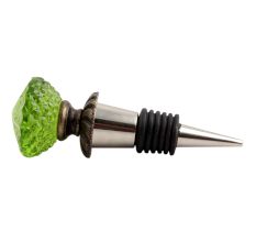 Olive Green Glass Wine Stopper