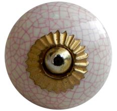 Cream Pink Crackle Crackle Drawer Knob Online