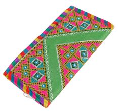 Green Handmade Multi Coloured Clutch Handbags