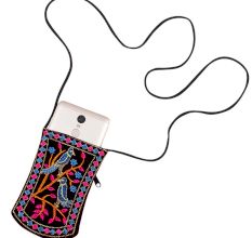 Black  Birds Mini Purse / Mobile Pouch For Womens Hook