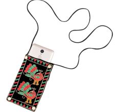 Black Peacocks Mini Purse / Mobile Pouch For Womens Hook